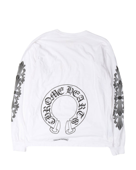 Horseshoe Logo Floral Long Sleeve Pocket T-Shirt