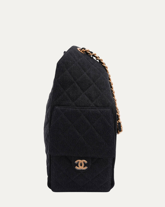 Denim Quilted Medium 25 Hobo Bag