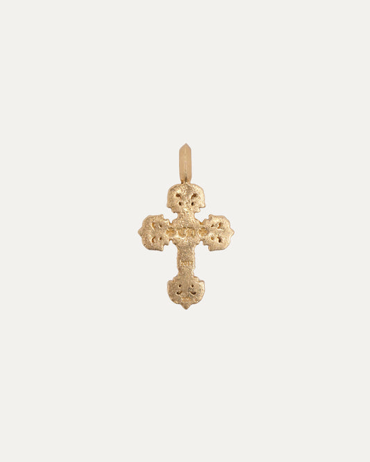 Gold Diamond Filigree Cross Pendant