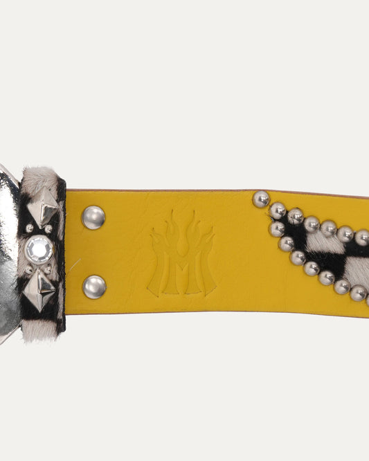 Studded Checker Inlay Belt