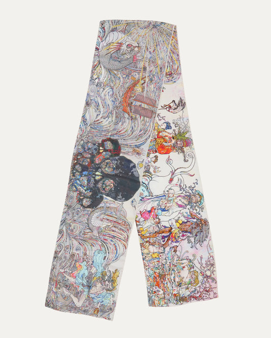 "In the Land of the Dead, Stepping on the Tail of a Rainbow" Silk Scarf