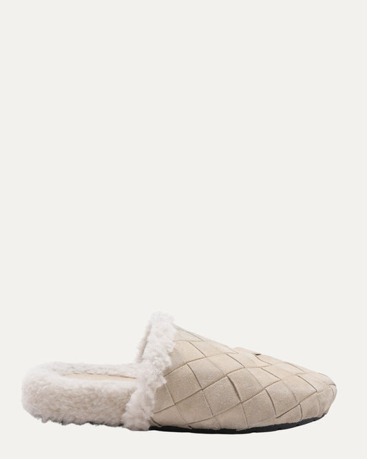 Suede Reggie Intrecciato Shearling Lined Mules