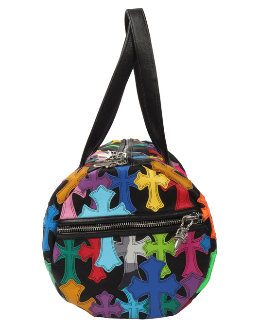 Multicolor Cross Patch Cemetery Mini Duffle Bag