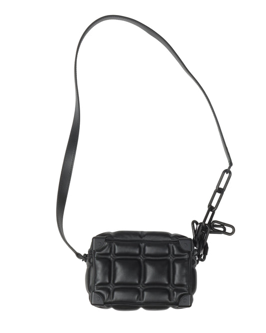 Embossed Puffy Leather Shoulder Bag
