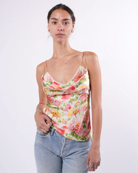 Galliano Era SS 2005 Floral Silk Top