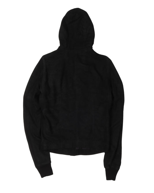 Blistered Lamb Leather Mollino Hooded Jacket