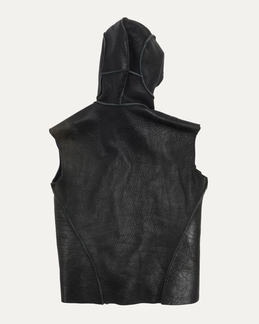 Hooded Leather Vest