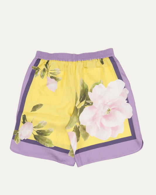 Silk Floral Print Shorts