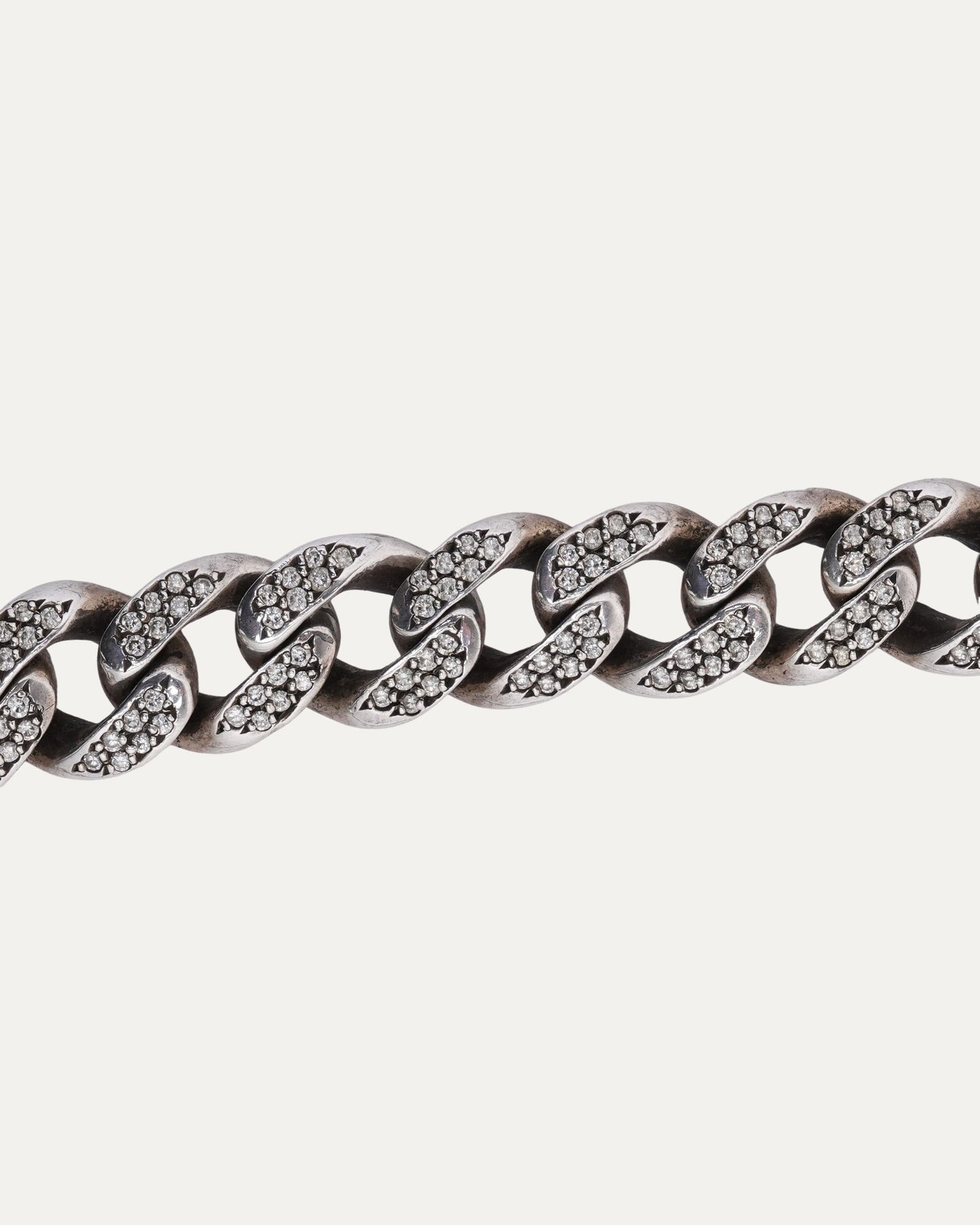 Diamond and Silver Cuban Link Necklace