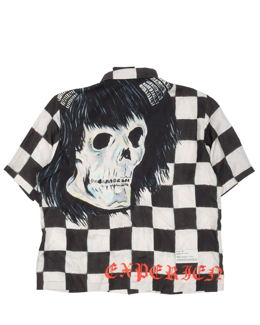 Wes Lang Checkered Silk Bowling Shirt