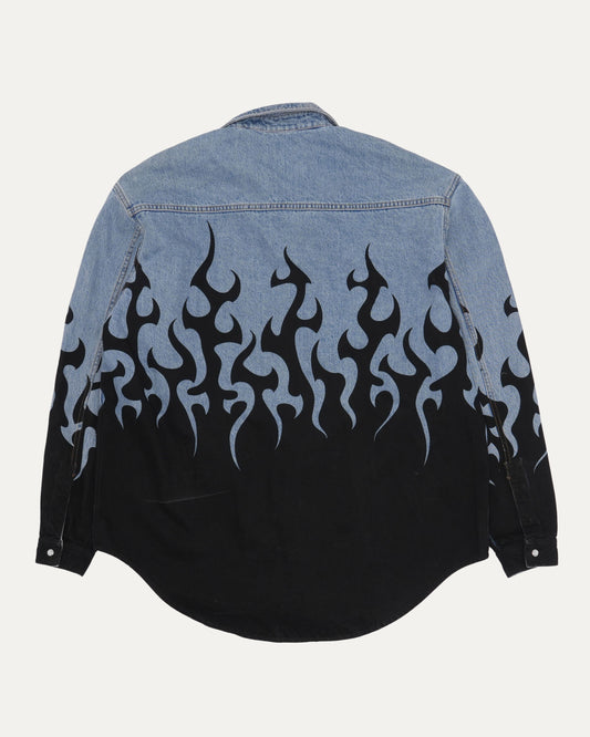 Flame Printed Denim Shirt