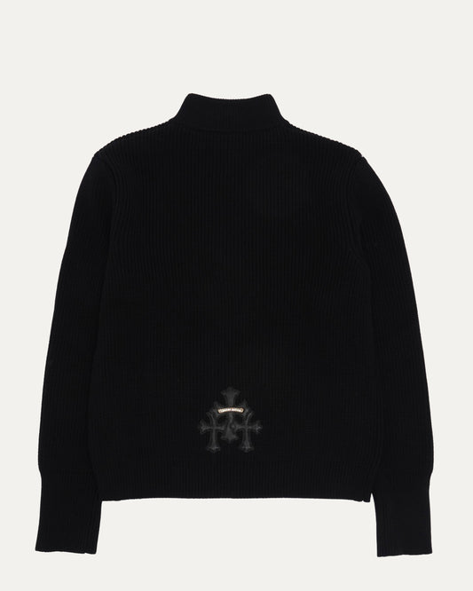 Cross Patch Cashmere Quarter Zip Sweater
