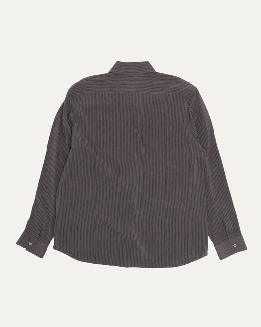 Silk Striped Hidden Placket Shirt