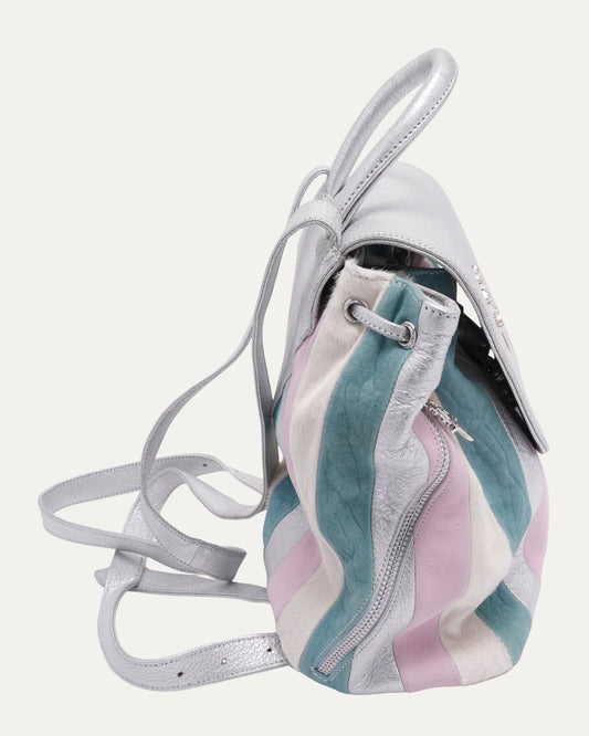 Dagger Embellished Suede Leather Striped Iggy Backpack
