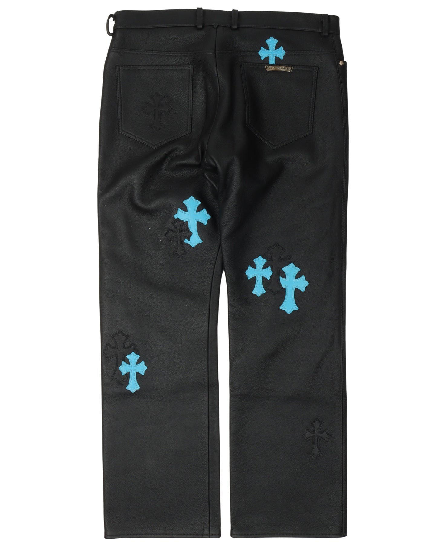 Cross Patch Leather Pants