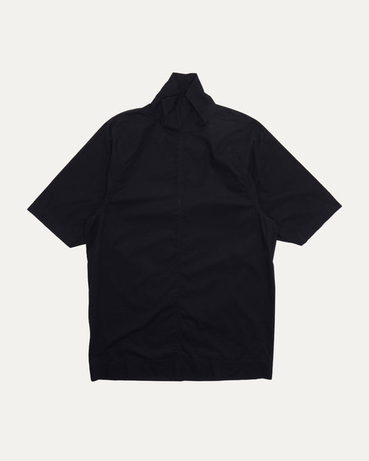 Funnel Neck Popover Short Sleeve Shirt
