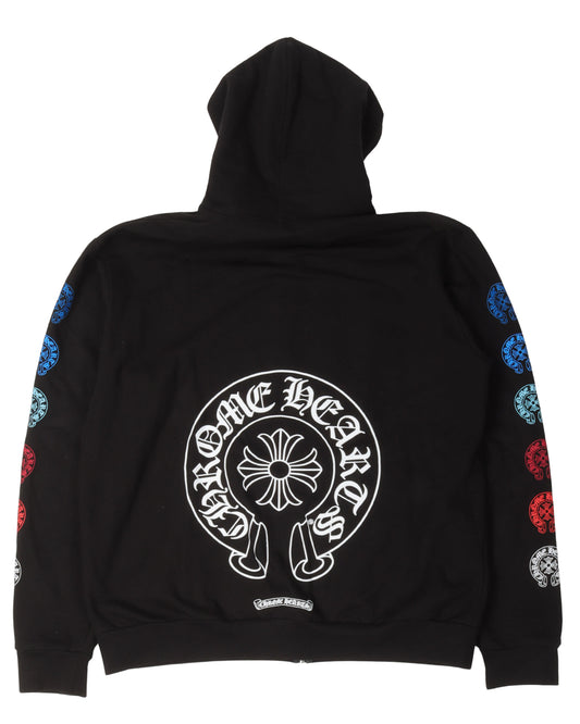 Zip-Up Horseshoe Logo Hoodie
