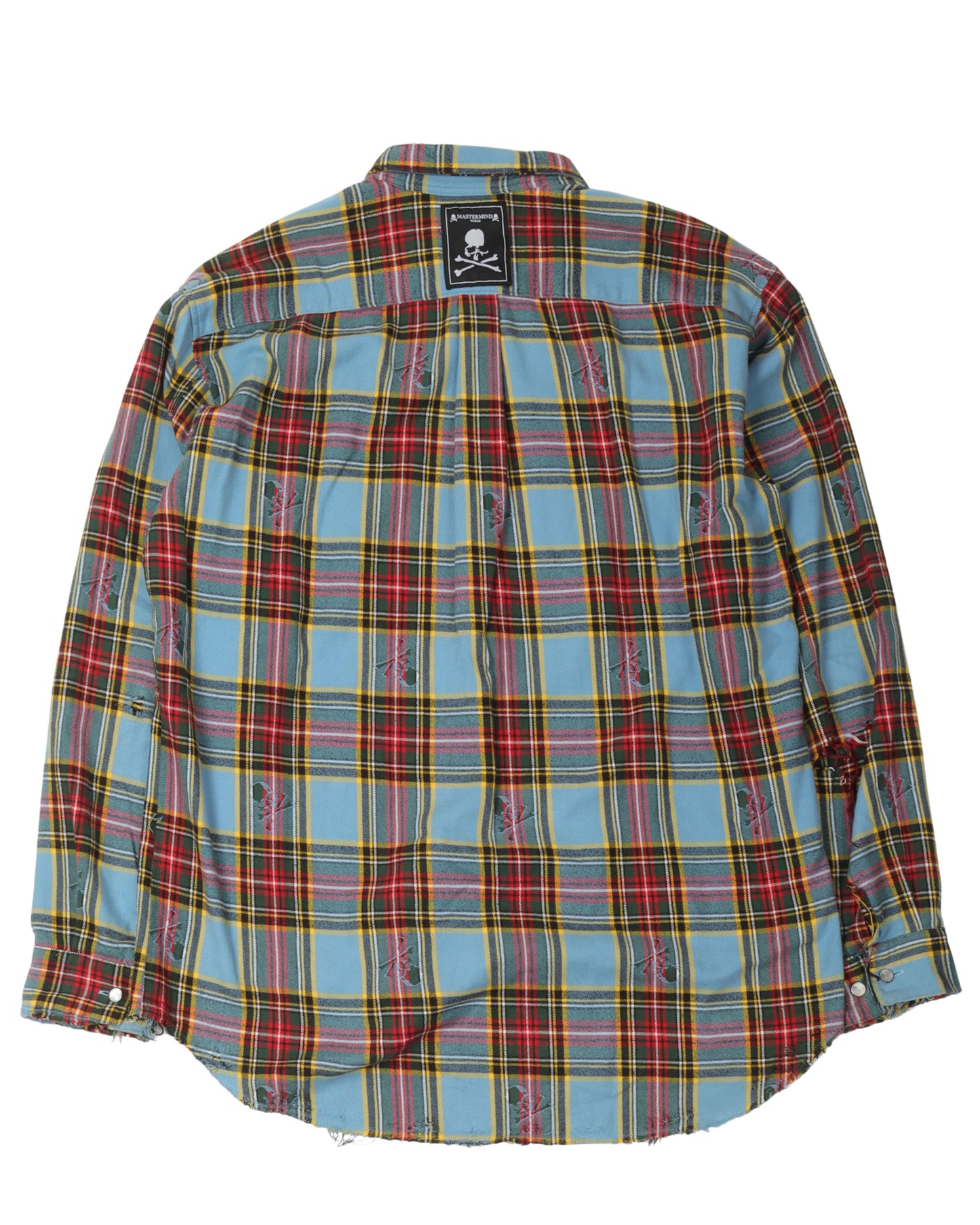 Distressed Cotton Flannel Shirt