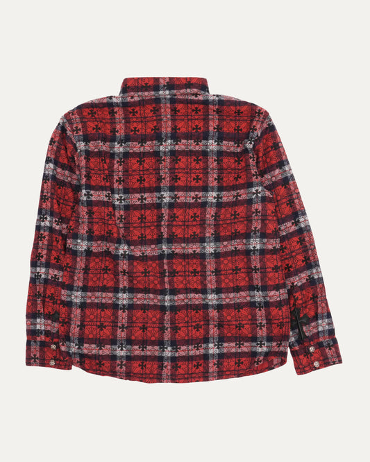 Children's Monogram Fleur Cross Patch Loose Ends Flannel Shirt