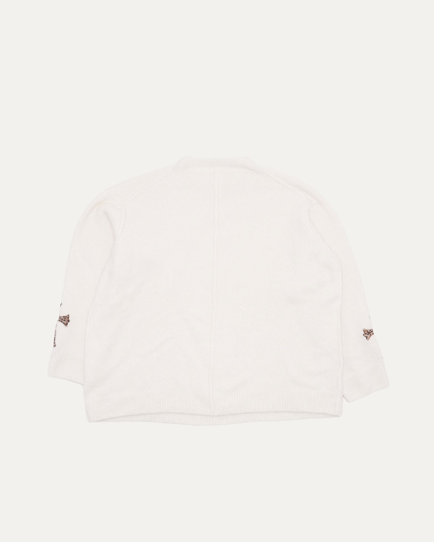 Pony Hair Cross Patch Cashmere-Silk Blend Sweater