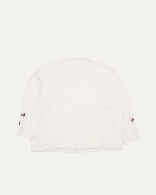 Silk Cashmere Blend Cross Patch Sweater