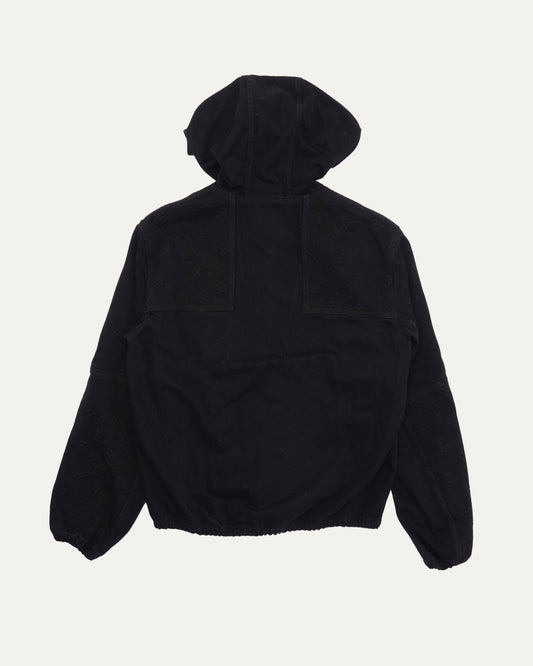 Monogram Embossed Hooded Denim Work Jacket