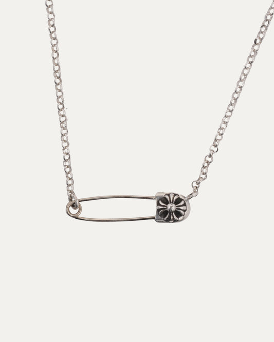Safety Pin Roll Chain Necklace