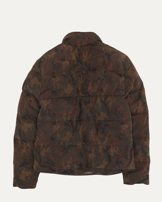 Monogram Camouflage Leather Stiff Puffer Jacket