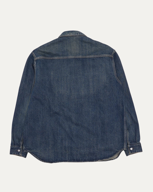 Leather Detail Denim Shirt