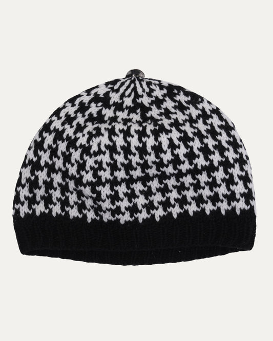 Cemetery Cross Patch Houndstooth Beanie