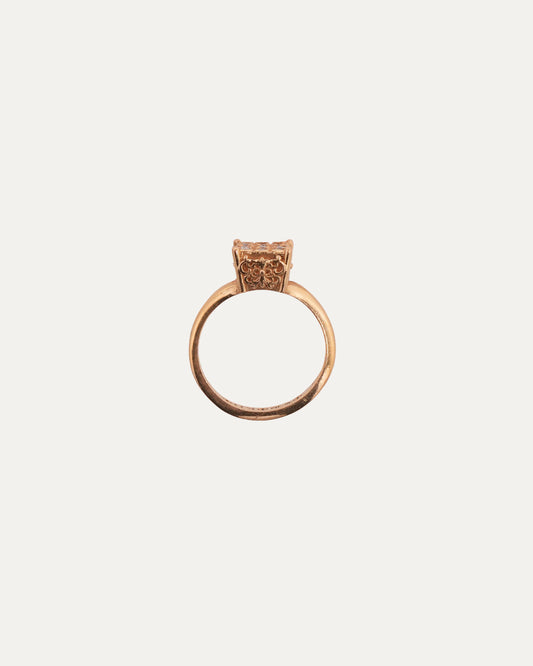Gold & Diamond Butterfly Cross Cocktail Ring