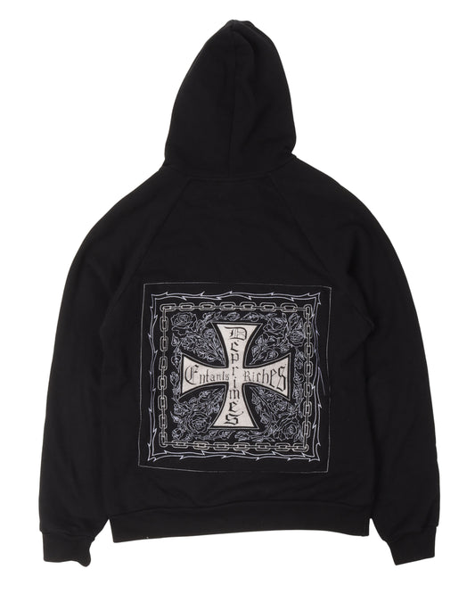 "Croix Avec des Roses" Iron Cross Hoodie