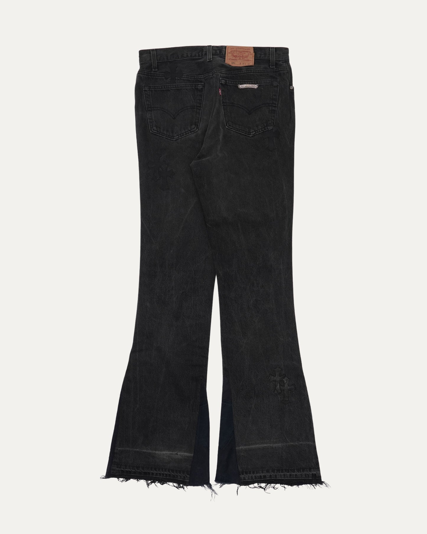 Gallery Dept. Flared Levi's 501 Cross Patch Jeans