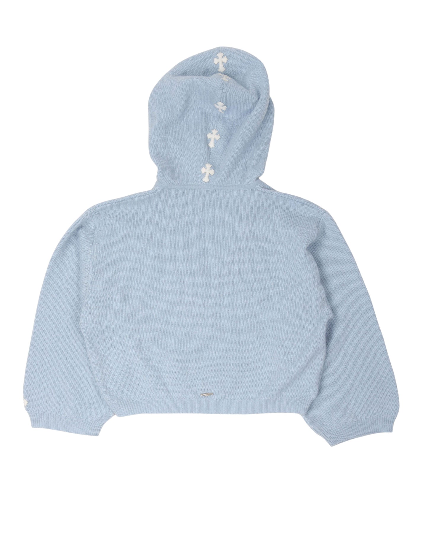 Cropped Cross Patch Hooded Sweater