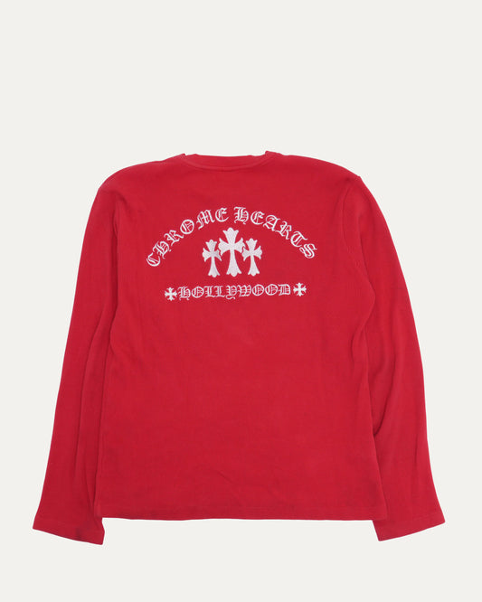 Embroidered Triple Cross Thermal Long Sleeve T-Shirt