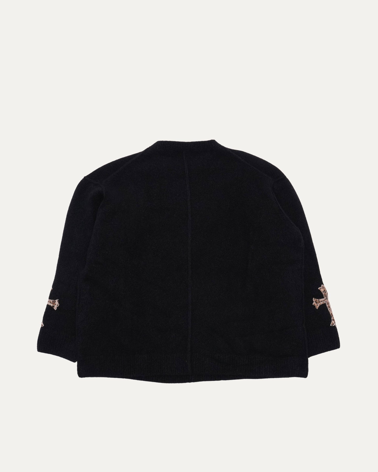 Pony Hair Cross Patch Cashmere-Silk Blend Sweater