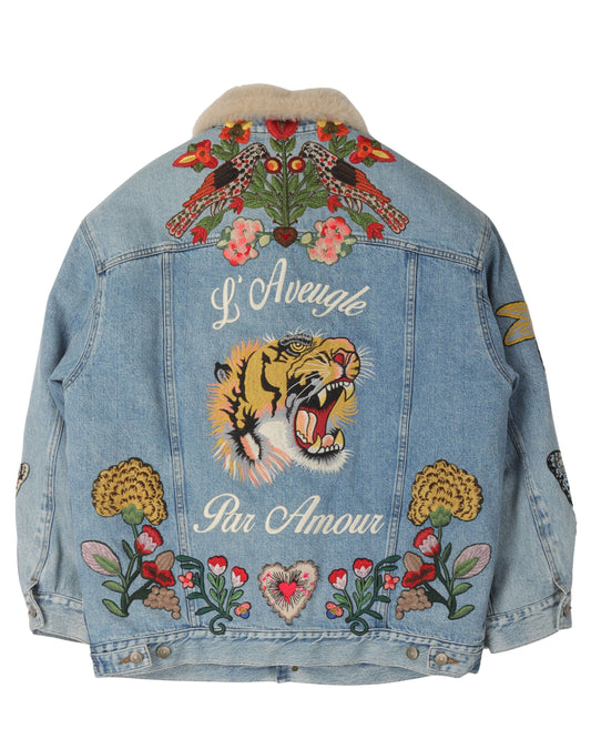 Shearling ‘L’Aveugle Par Amour’ Denim Jacket