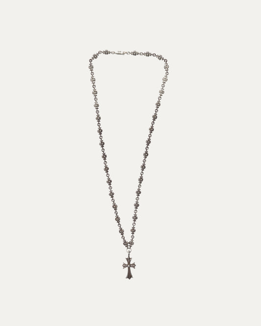 Silver and Diamond Tiny Fat Pendant on Tiny E Chain