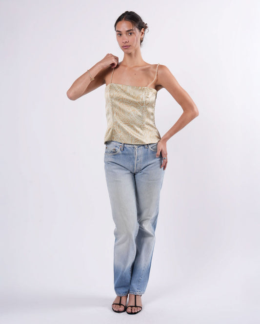 SS 2011 Pearl Print Top with Pearl Straps