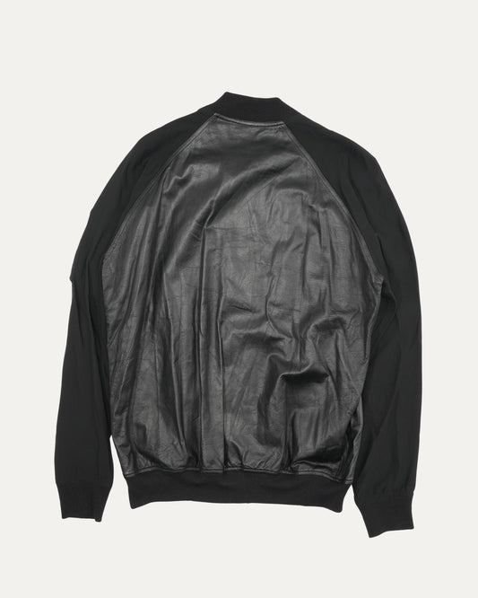 Leather Contrast Raglan Bomber