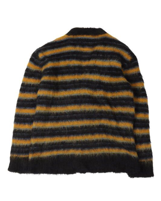Mohair Fuzzy Wuzzy Striped Cardigan