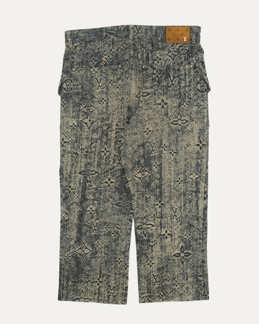 Denim Monogram Cargo Pants