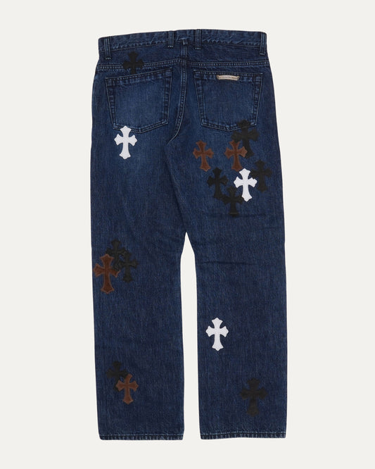 Turbo Diesel Cross Patch Fleur Knee Jeans