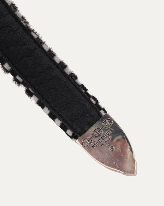 Checkerboard Pony Hair Western Belt