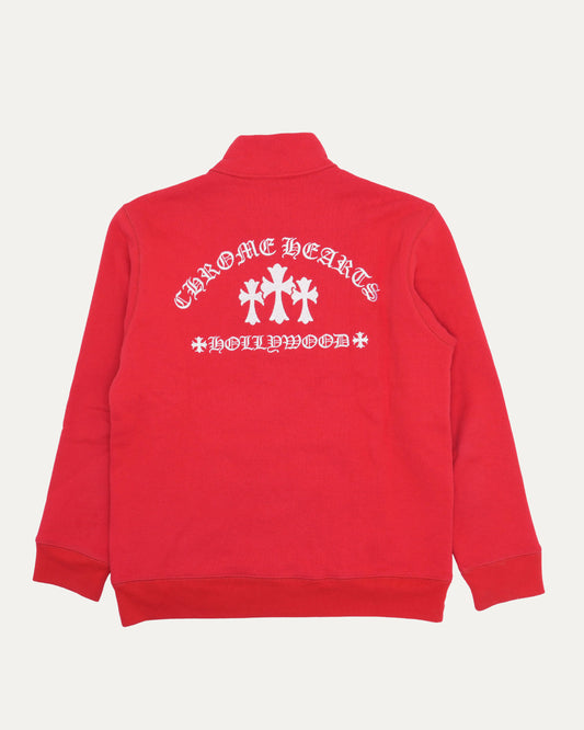 Sailin On Embroidered Triple Cross Quarter Zip Sweatshirt