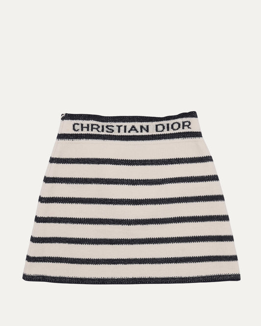 Wool-Blend Striped Skirt