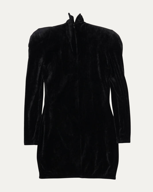 Turtleneck Velour Mini Dress