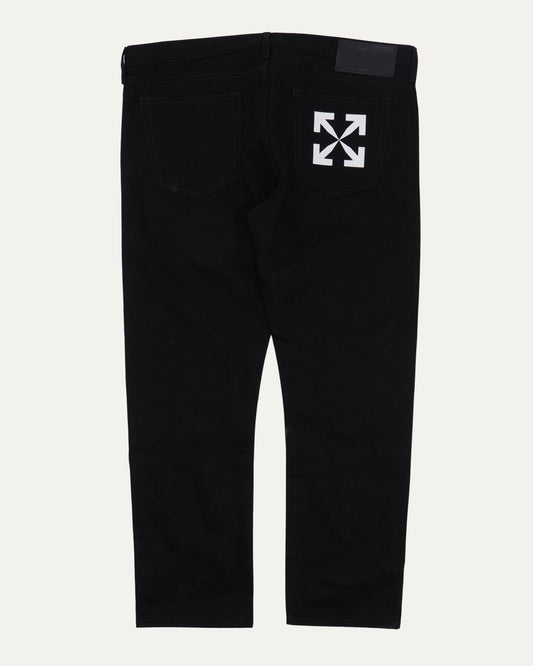 Diagonal Pocket Logo Jeans