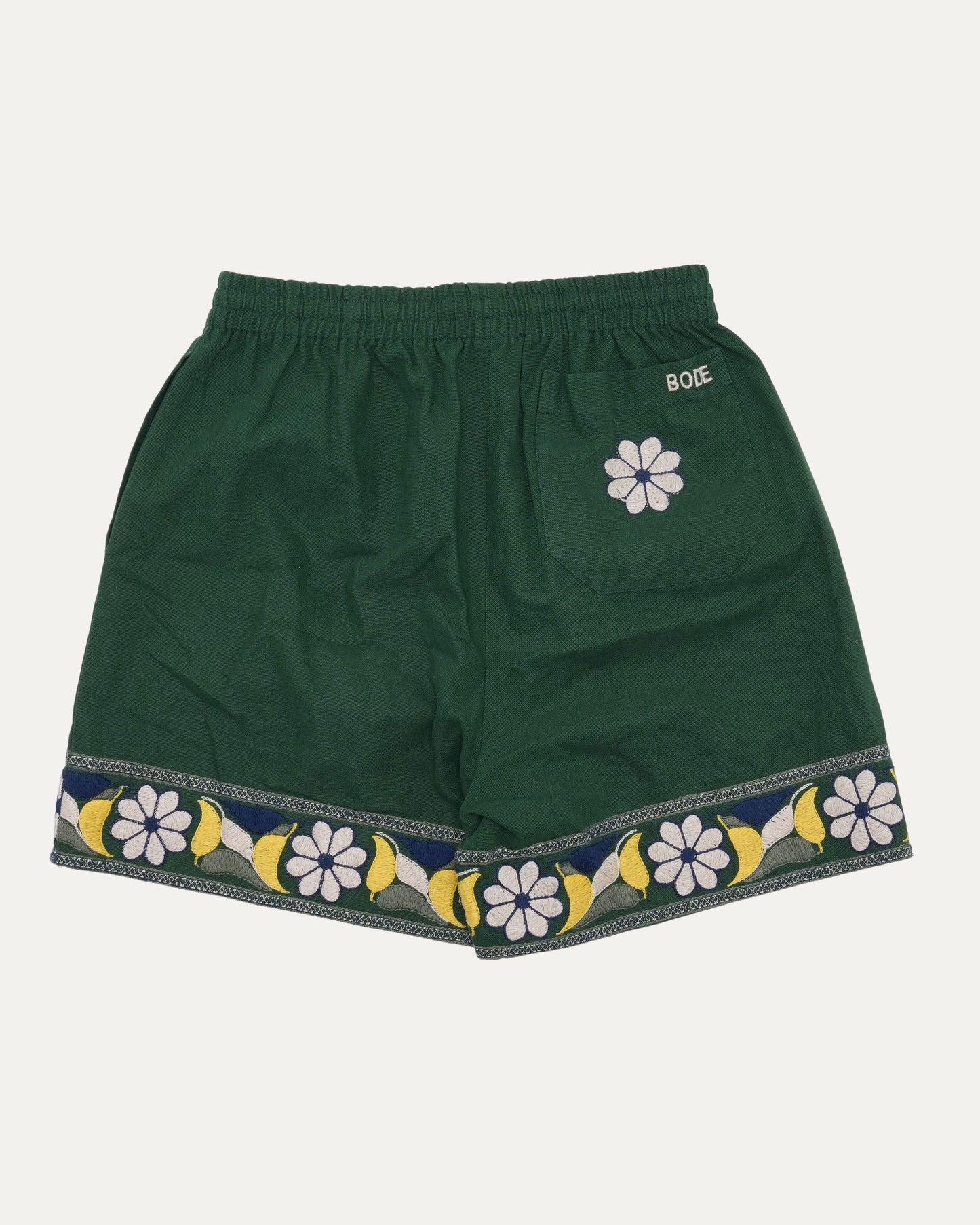 Zinnia Ribbon Floral Embroidered Shorts