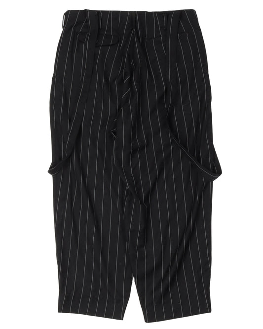 Pinstripe Wool Suspender Trousers